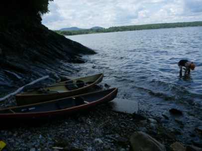 Two Hornbeck's on the shore of Lake Champlain